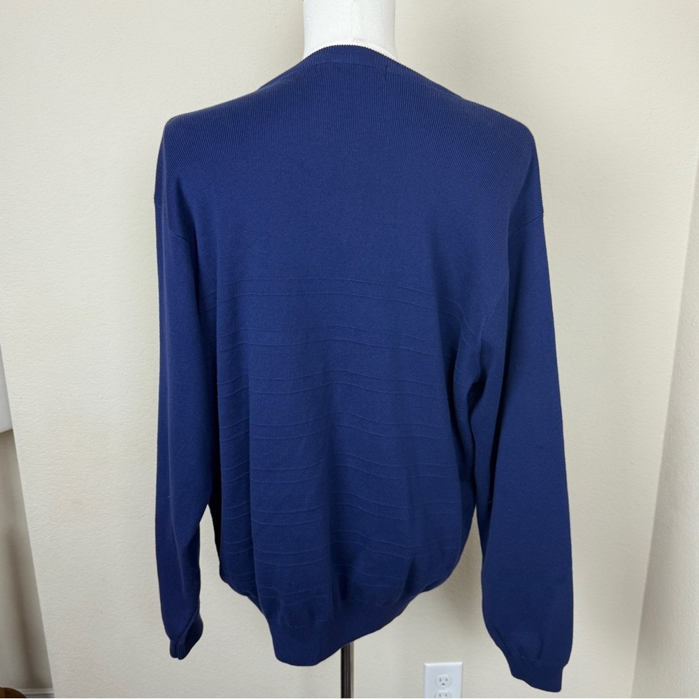 NWT - Pebble Beach Men’s V Neck Cotton Sweater | Size XL | Navy - Picture 7 of 10